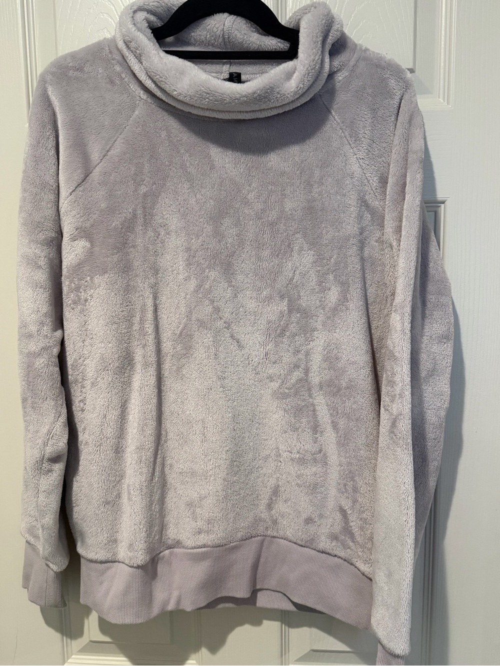 GAIAM Plush Cowl Neck Pullover - Light Gray